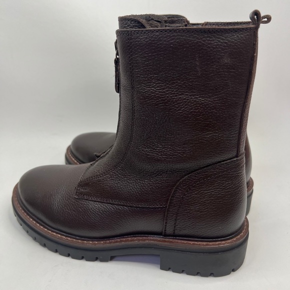 NWT ALBERTO TORRESI GENUINE LEATHER Mid-Calf Front Side Zip Brown Boots 40 US 9 - Picture 12 of 15